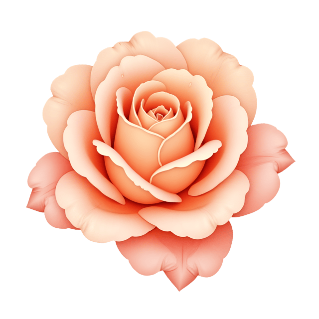 Free transparent PNG: Soft Pastel Peach Rose Illustration with Speckled Petals