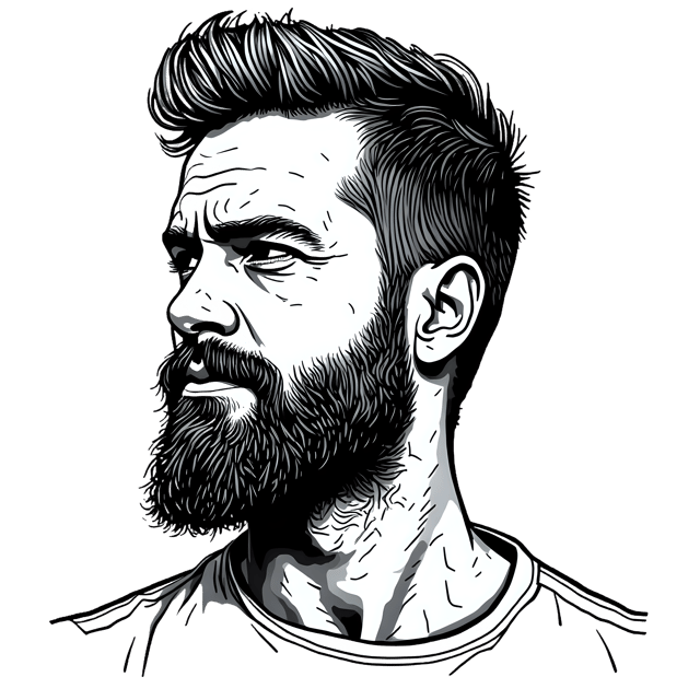 Free transparent PNG: Bearded Hipster Portrait PNG  Unique Character Design for Art  Projects