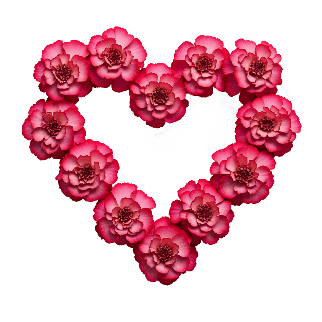 Free transparent PNG: Heart-Shaped Carnation Arrangement PNG with Transparent Background