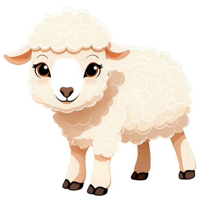 Free transparent PNG: Cute Cartoon Baby Sheep Illustration for Nursery Decor and Kids Crafts