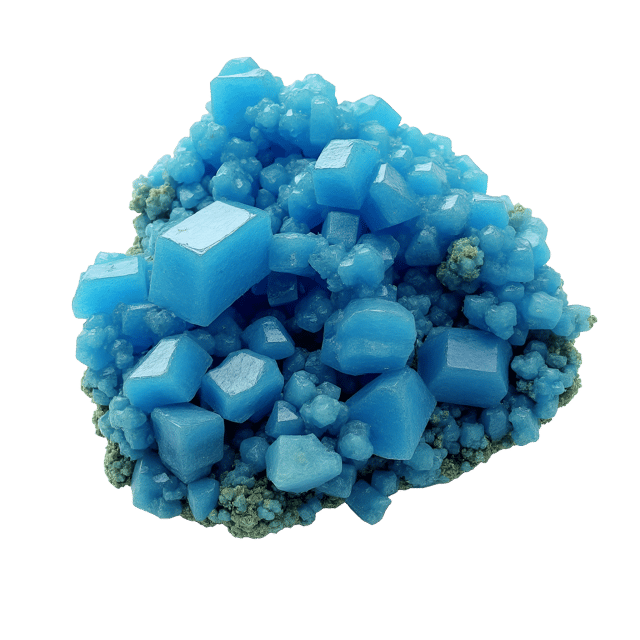 Free transparent PNG: Crystalline Azurite Structure with Geometric Blue Hues