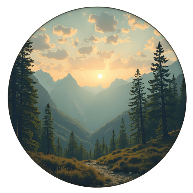 Free transparent PNG: Beautiful Landscapes Enclosed within a Circle PNG Clipart  Perfect for Decor and Design Projects