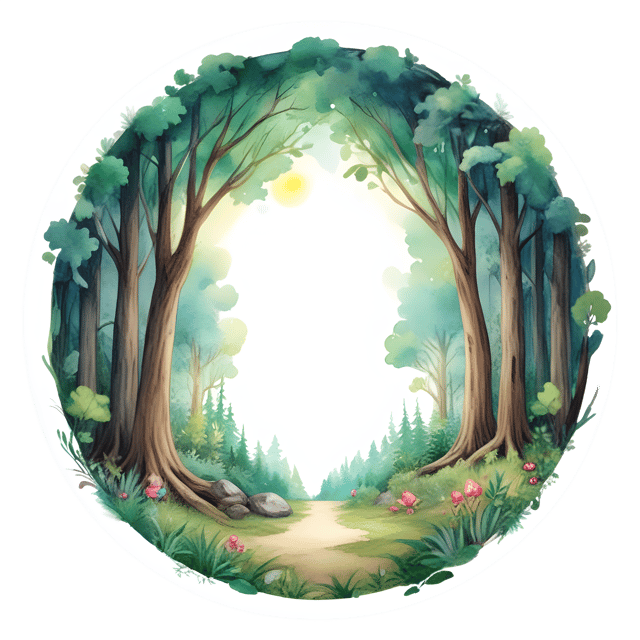 Free transparent PNG: Enchanted Forest Circle Glowing PNG Background Design
