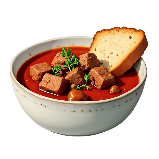 Free transparent PNG: Beef Stew Soup with Bread Slice  Free PNG Download