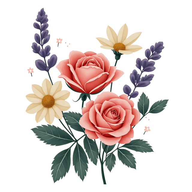 Free transparent PNG: Rose, Daisy, and Lavender Flowers PNG Clipart  Beautiful Blooms for Design  Crafts