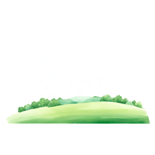 Free transparent PNG: Faintly Glowing Stars Over Rolling Green Hills PNG Background