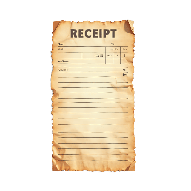 Free transparent PNG: Old Receipt Slip  Vintage Brown Paper Design, free downloadable png