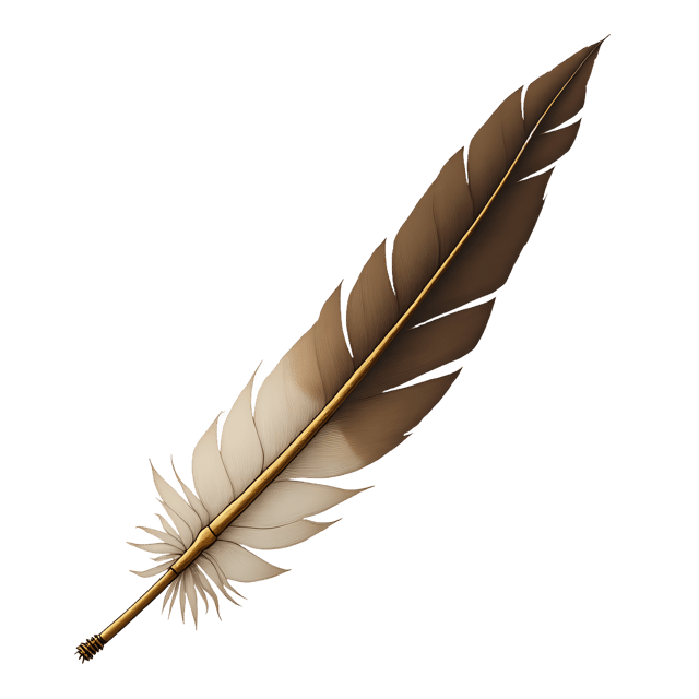 Free transparent PNG: Long Quill Feather with Brass Accent  Elegant Clipart, free downloadable png