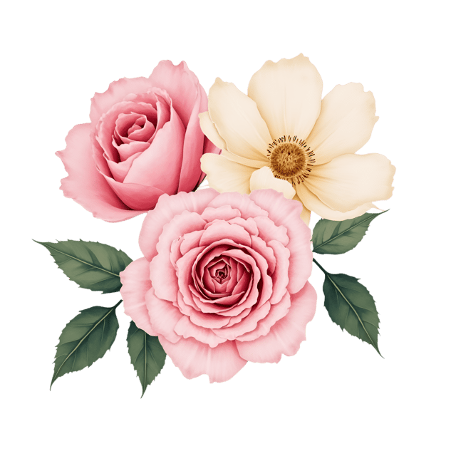 Free transparent PNG: Blush Pink Roses with Ivory Peonies  Floral Clipart, free download png