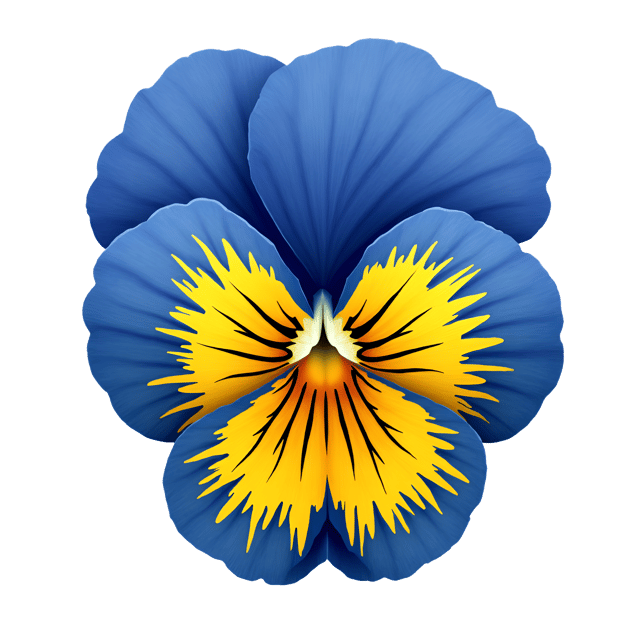 Free transparent PNG: Beautiful Blue and Yellow Pansy Clipart with Intricate Face Patterns