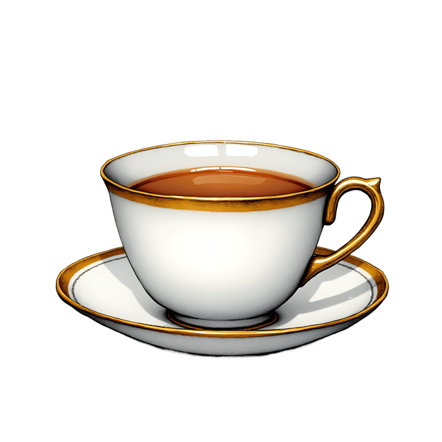 Free transparent PNG: Gold-rimmed Tea Cup PNG  Elegant Tableware for Tea Lovers and Decor