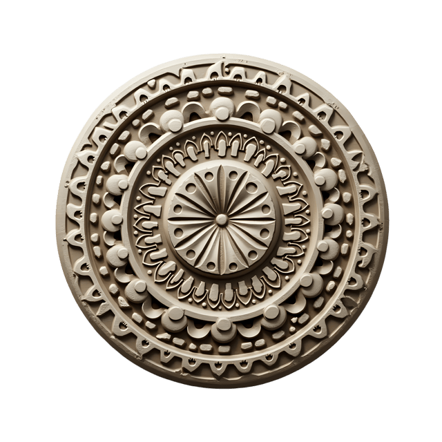Free transparent PNG: Boho Stone Medallion  Free downloadable png, soft etching design