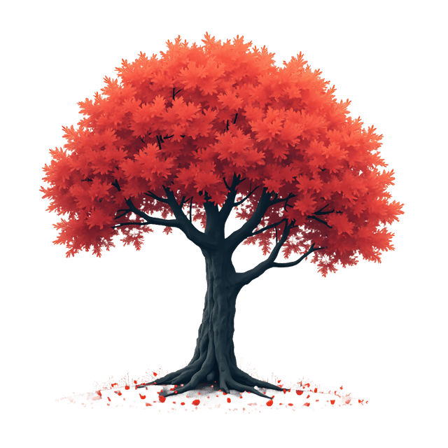 Free transparent PNG: Bright Red Flowering Tree PNG with Transparent Background