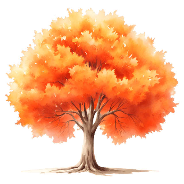 Free transparent PNG: Golden Tree with Red and Orange Leaves Transparent PNG