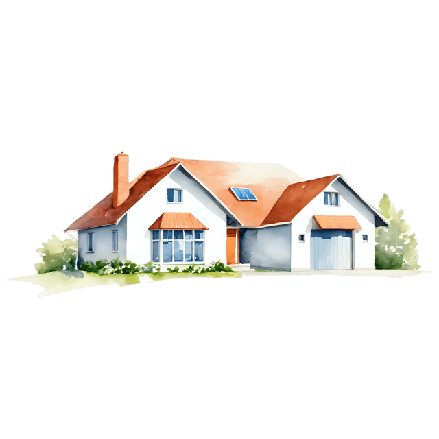 Free transparent PNG: Modern House Watercolor Illustration - Transparent PNG for Design and Art