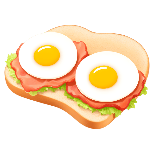 Free transparent PNG: Fried Egg Sandwich with Bacon and Lettuce - Transparent PNG