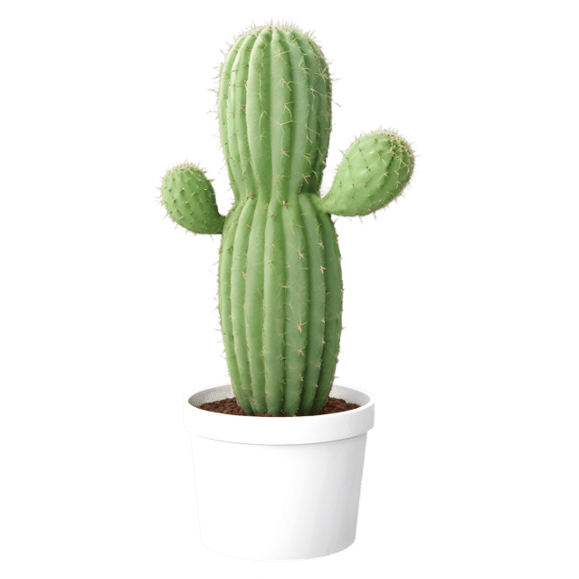Free transparent PNG: Transparent Cactus PNG with Clean Minimalist Design for Botanical Art and Crafts