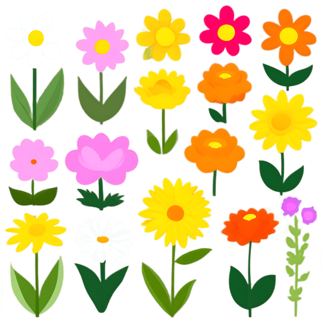 Free transparent PNG: Colorful Garden Flowers PNG with Transparent Background for Vibrant Decor and Crafts