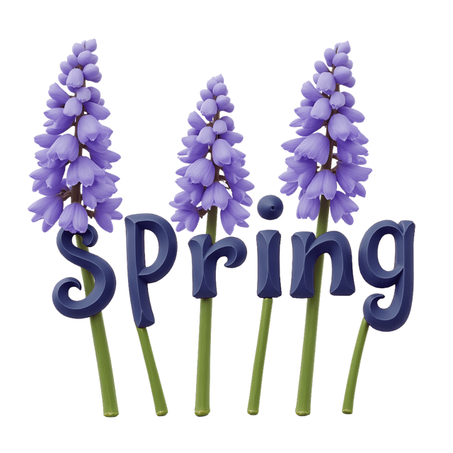 Free transparent PNG: Hyacinths in Spring Lettering Design with Transparent Background PNG