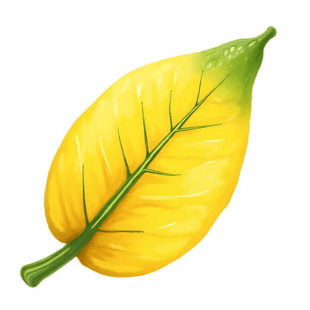 Free transparent PNG: Bright Yellow Leaf with Greenish Tips Watercolor Illustration