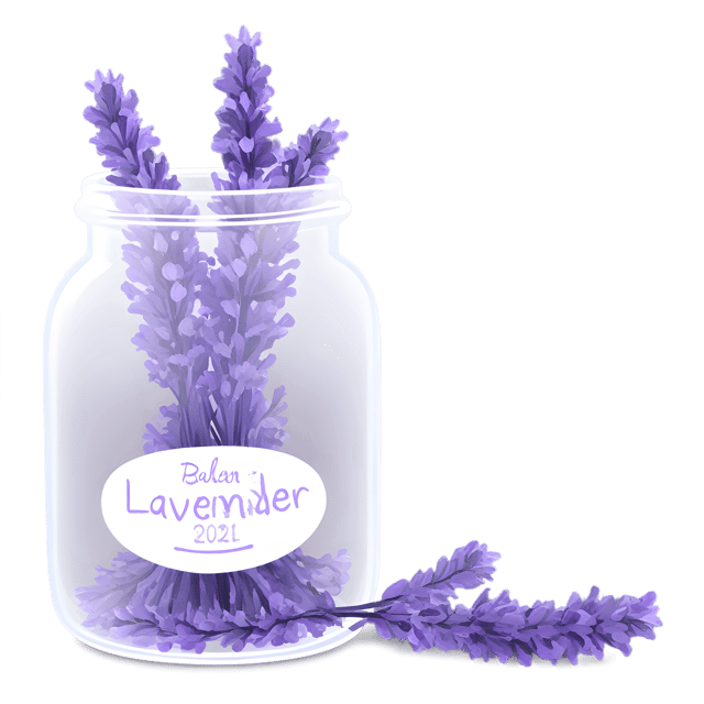 Free transparent PNG: Lovely Lavender in Glass Jar PNG Transparent Background