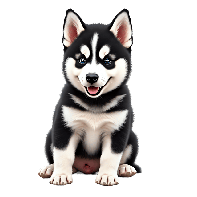 Free transparent PNG: Curious and Playful Husky Puppy PNG with Transparent Background