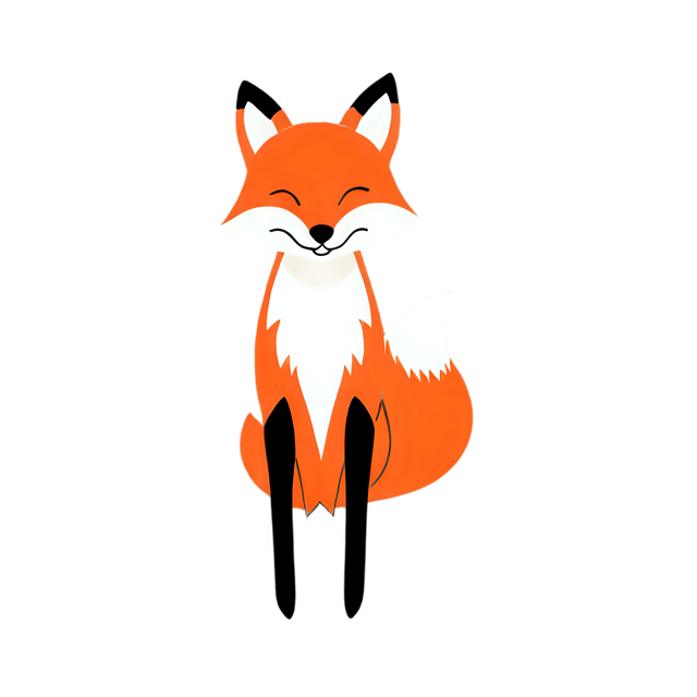 Free transparent PNG: Cute Cartoon Fox Illustration for Kids, Nursery Decor, and Craft Projects