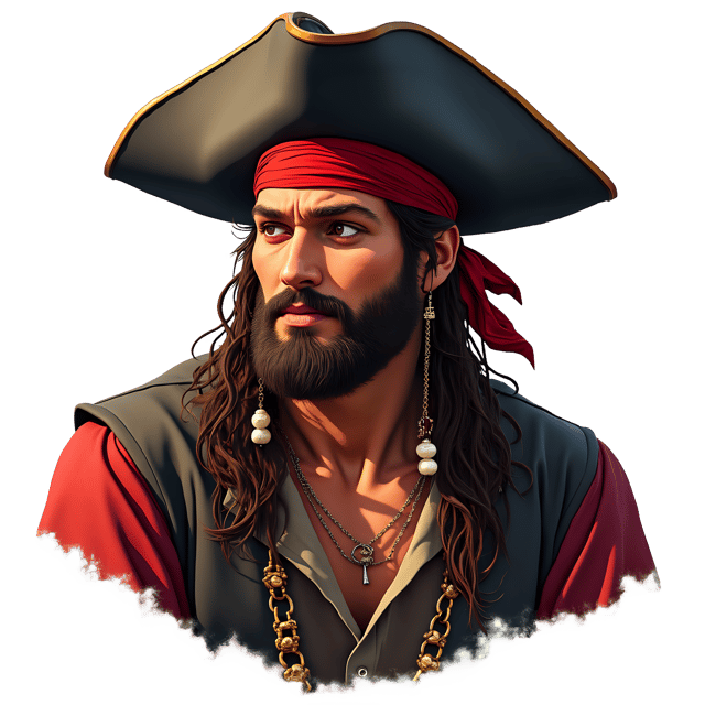 Free transparent PNG: Pirate with a Bandana PNG Download  Perfect for Themed Projects  Illustrations