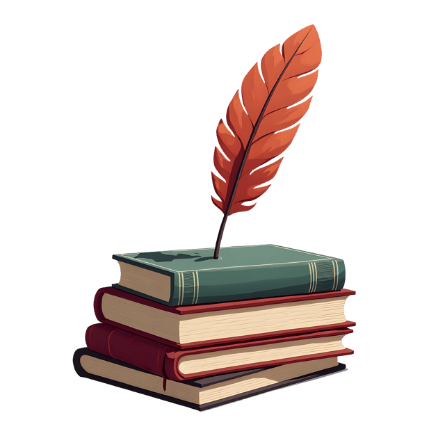 Free transparent PNG: Vintage Writing Feather Atop Stack of Books  Classic Clipart, free transparent png download