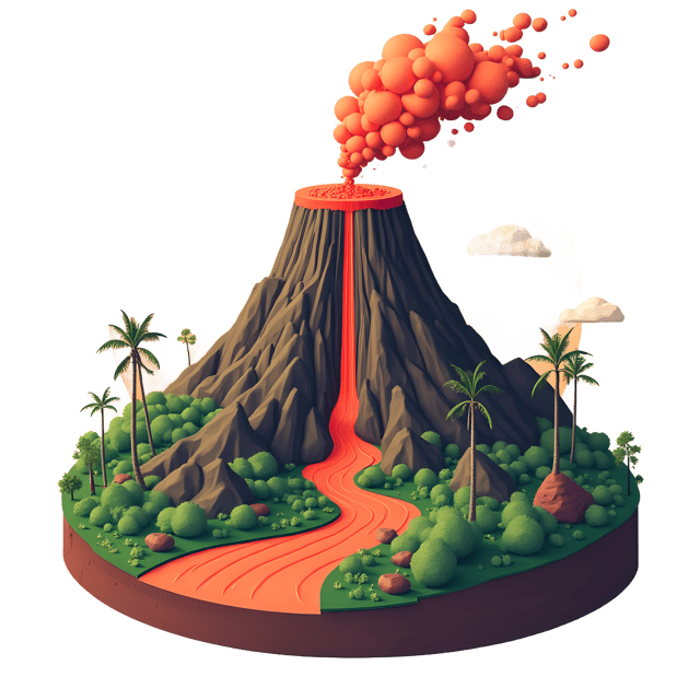 Free transparent PNG: Volcano Diorama PNG Clipart  Perfect for Educational Projects  Crafts