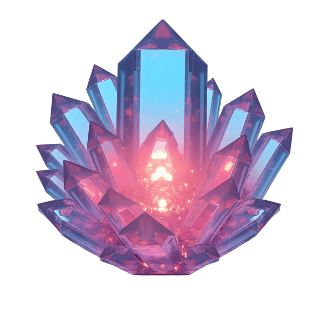 Free transparent PNG: 3D Neon Crystal with Transparent Background PNG