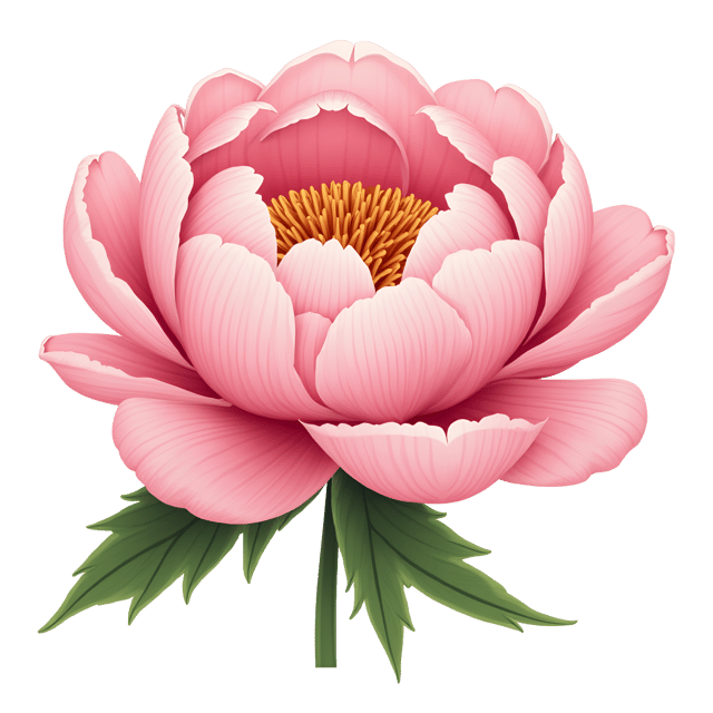 Free transparent PNG: Full, Fluffy Pink Peony Illustration for Floral Clipart and Decorative Use