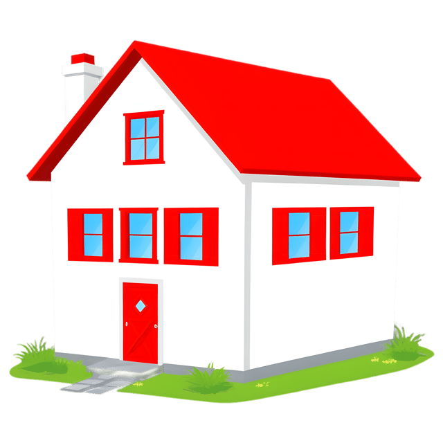 Free transparent PNG: Small White Cottage with Red Shutters PNG Transparent Background