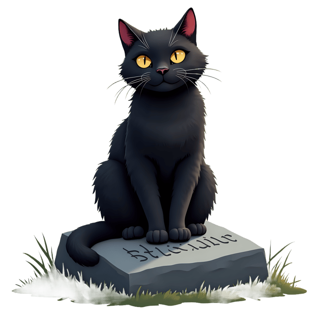 Free transparent PNG: Black Cat on Grave Transparent PNG for Cemetery and Feline Imagery