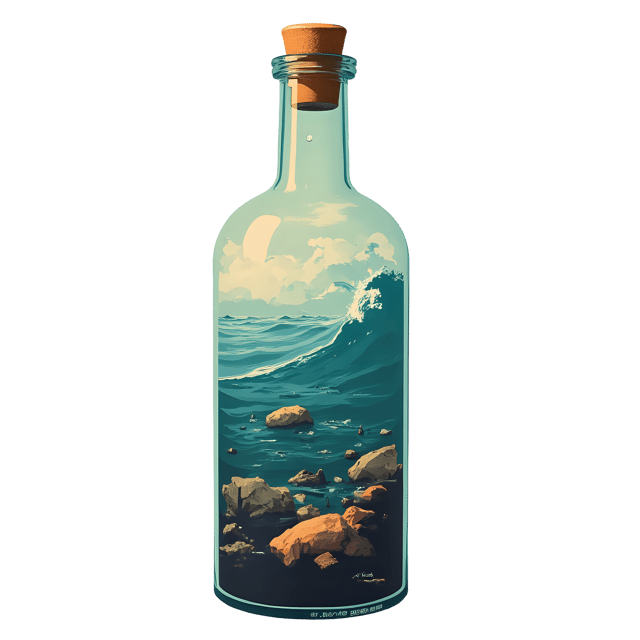 Free transparent PNG: Ocean Scene in a Bottle PNG Clipart  Perfect for Nautical Themes and Decor