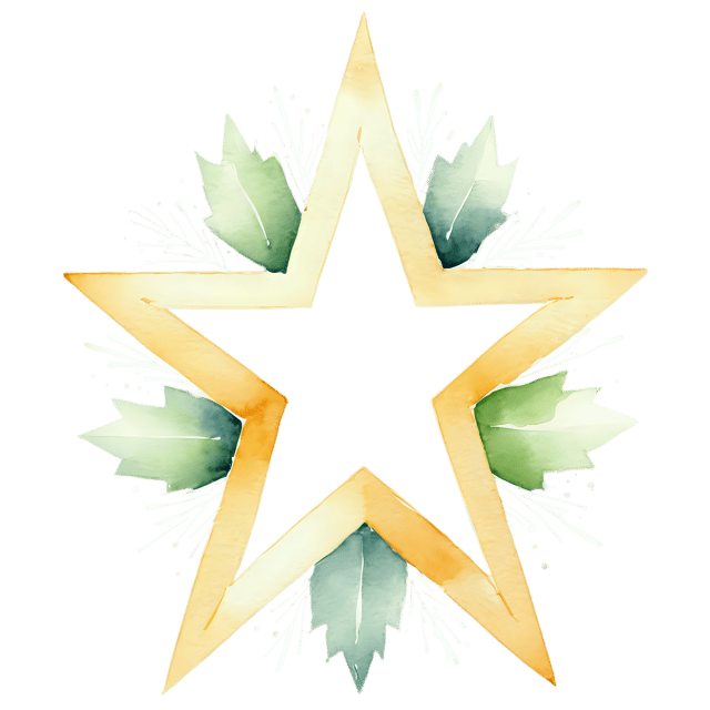 Free transparent PNG: Christmas Star Watercolor Illustration – Transparent PNG for Festive Designs