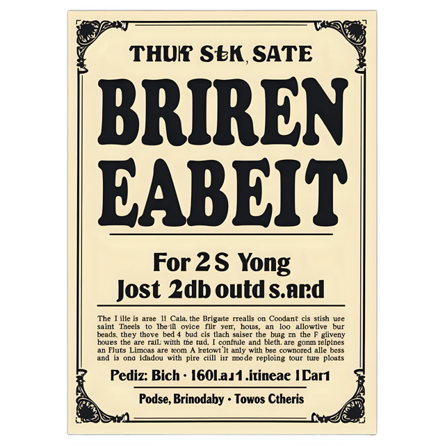 Free transparent PNG: Vintage Ephemera Flyer  Bold Headline Text Design, free download png