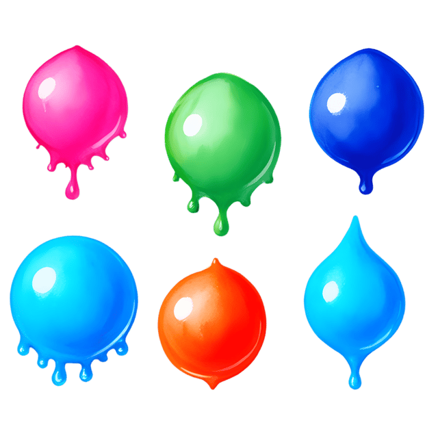 Free transparent PNG: Vibrant Whimsical Watercolor Droplets PNG with Transparent Background