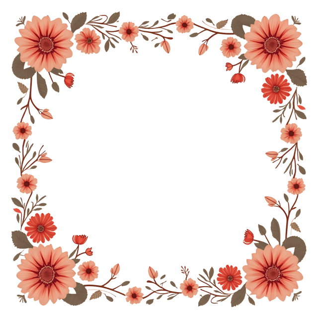Free transparent PNG: Soft Floral Border with Mandala Accents  Free Downloadable PNG for Decorative Use