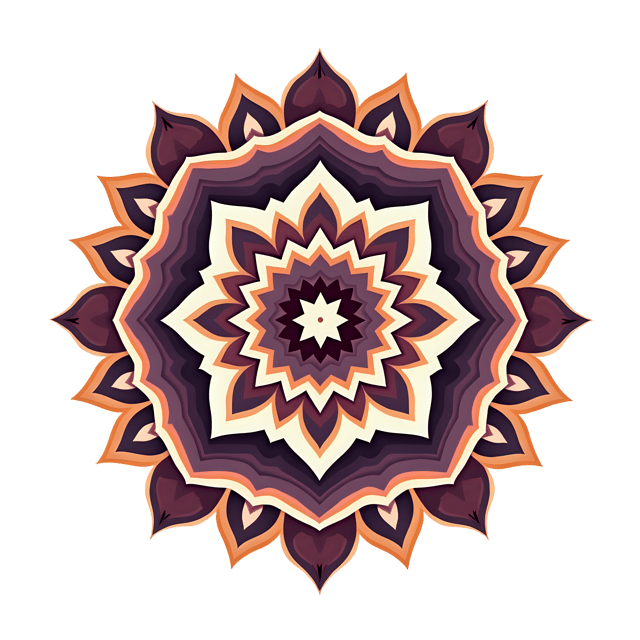 Free transparent PNG: Symmetrical Mandala with Concentric Circles - PNG Format