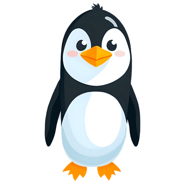 Free transparent PNG: Cute Cartoon Penguin Illustration with Transparent Background