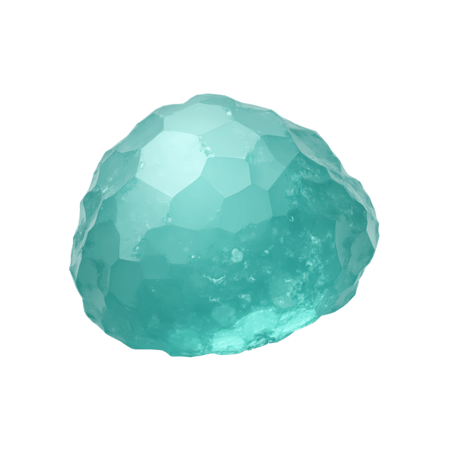 Free transparent PNG: Turquoise Gemstone with Soft Blue-Green Shades on White Background