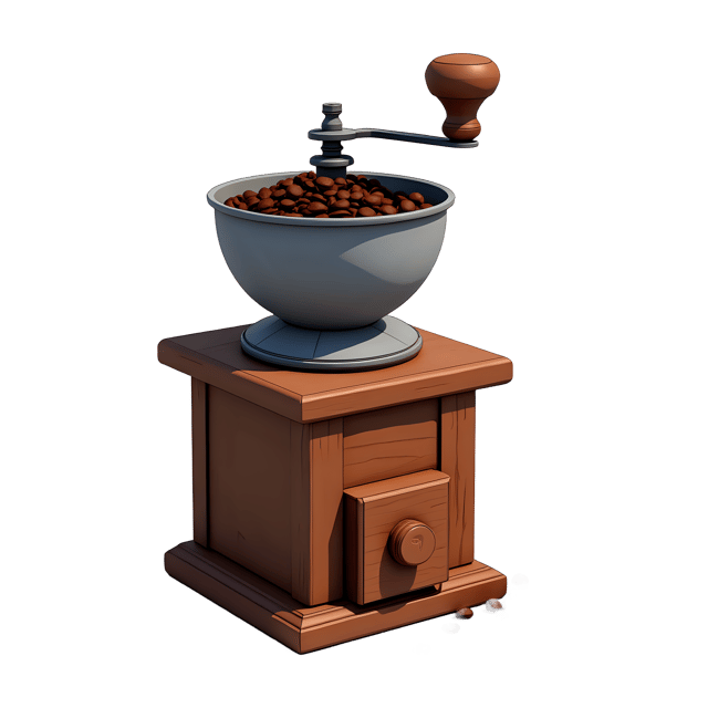 Free transparent PNG: Coffee Grinder  Rustic Dark Wood Design, free downloadable png