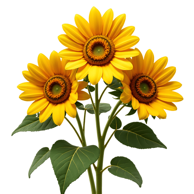 Free transparent PNG: Glossy Sunflowers PNG with Transparent Background for Art and Design