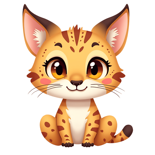 Free transparent PNG: Serval with Spotted Fur and Yellow Eyes Watercolor Illustration