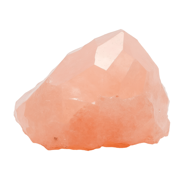 Free transparent PNG: Morganite Crystal in Soft Peach-Pink on White Background - Realistic Illustration for Decor and Crafts