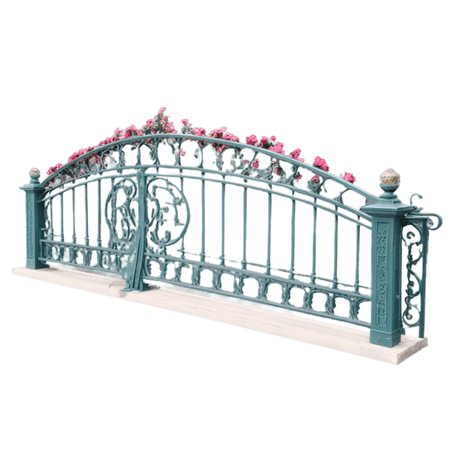 Free transparent PNG: Floral Bridge with Railings PNG Design for Decorative and Craft Projects