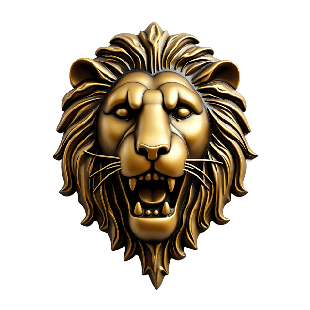Free transparent PNG: Antique Brass Lion Head Lamp Base PNG with Transparent Background