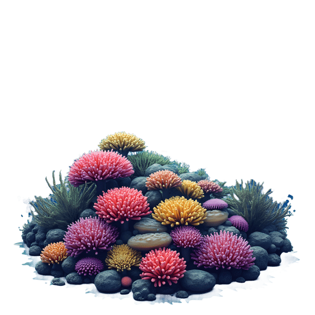 Free transparent PNG: Underwater Coral Reef with Tropical Fish PNG
