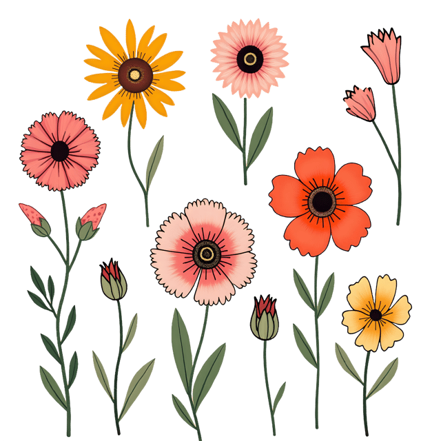 Free transparent PNG: Crazy Playful Hand-Sketched Flower PNG with Transparent Background